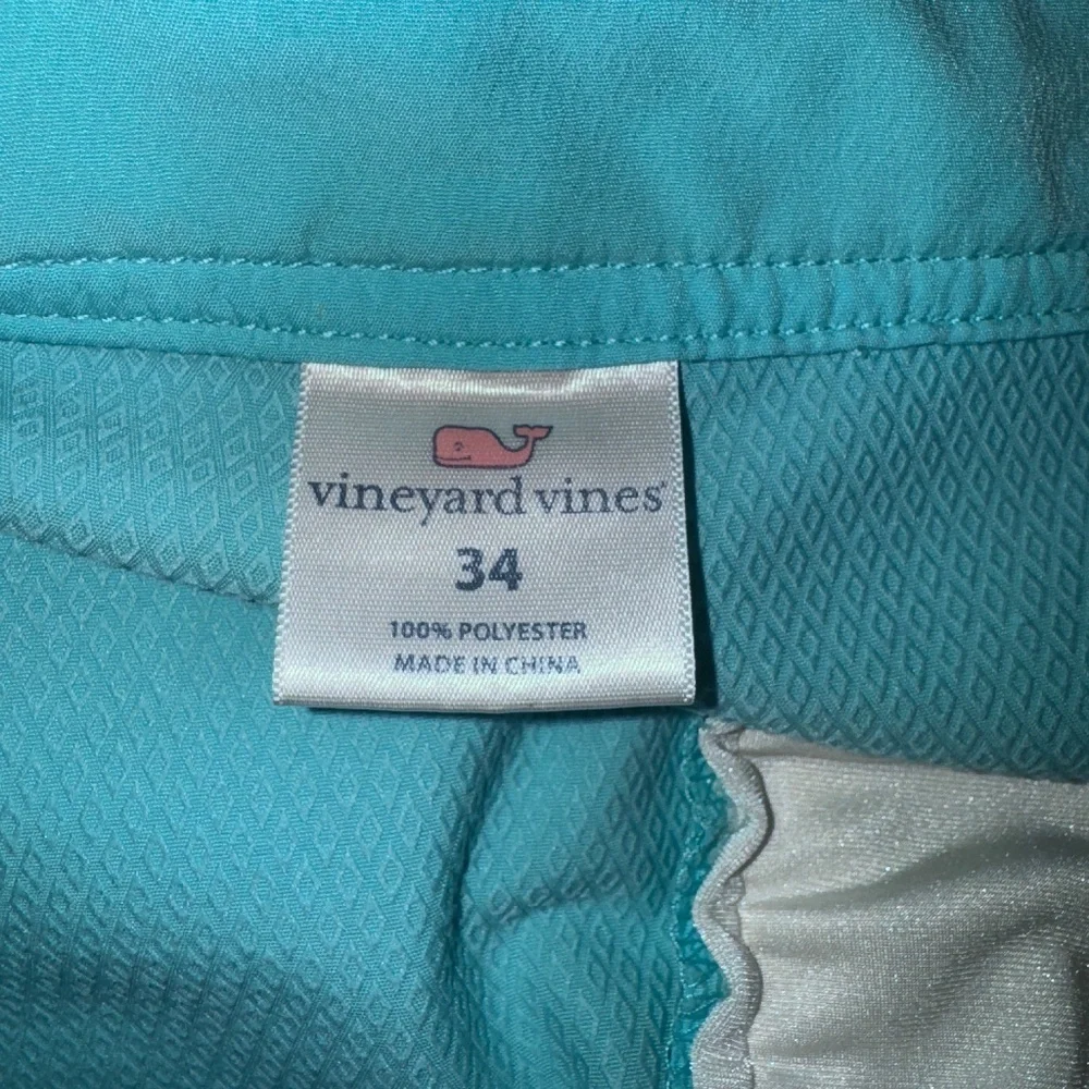 Vineyard Vines Teal Blue Stripe Board Shorts Swim Trunks Size 34